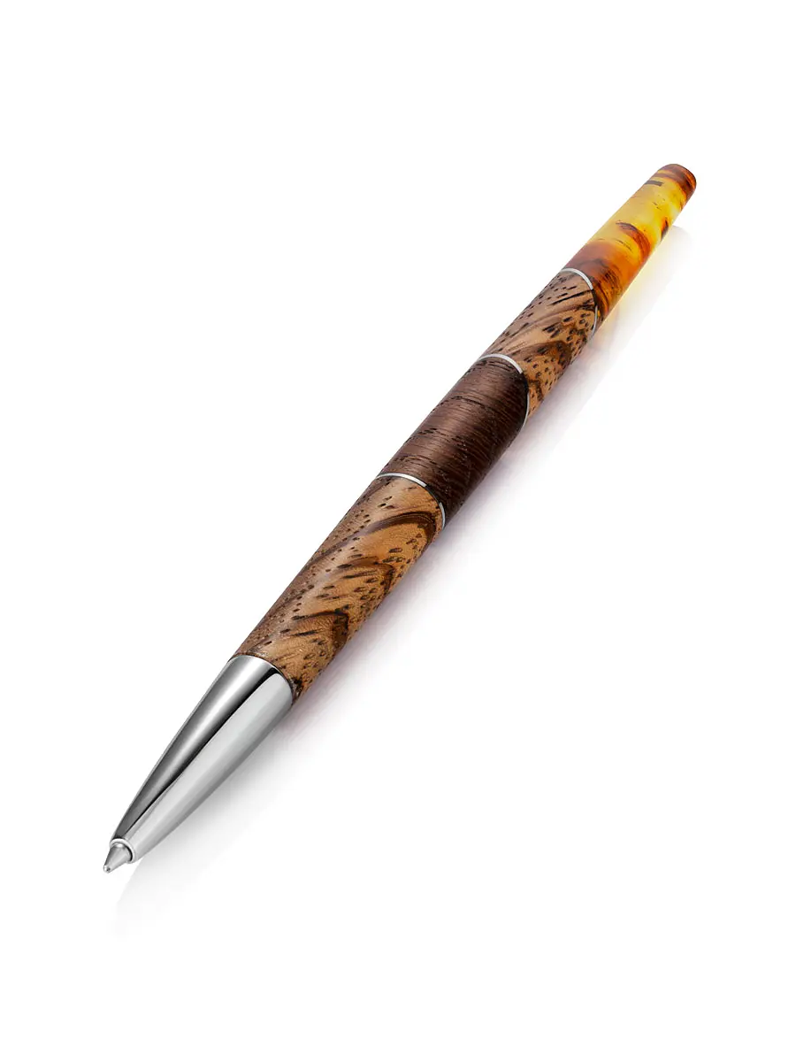 картинка Ручка из живописного дерева и натурального янтаря «Олливандер» в онлайн магазине