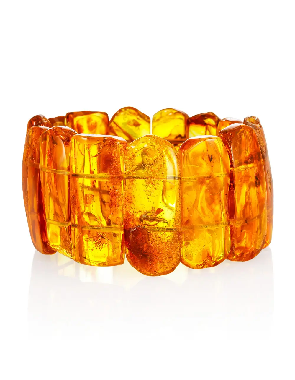 картинка Браслет «Помпеи» из натурального балтийского янтаря с инклюзами насекомых в онлайн магазине
