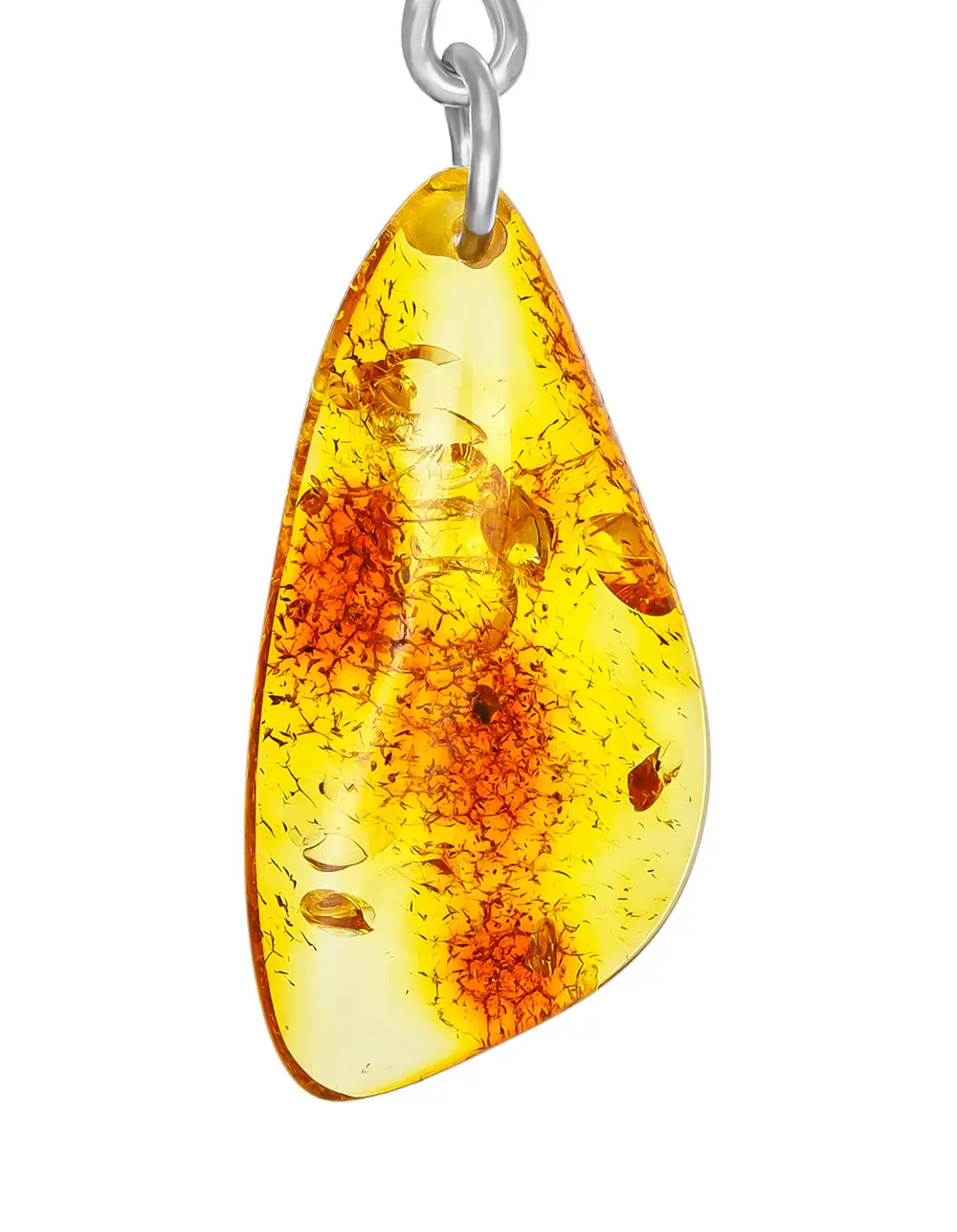 картинка Брелок с натуральным янтарём коньячного цвета в онлайн магазине