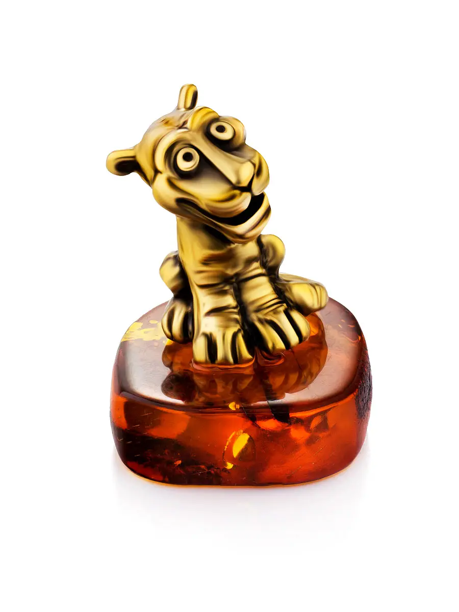 картинка Талисман «Тигрёнок» с янтарём в онлайн магазине