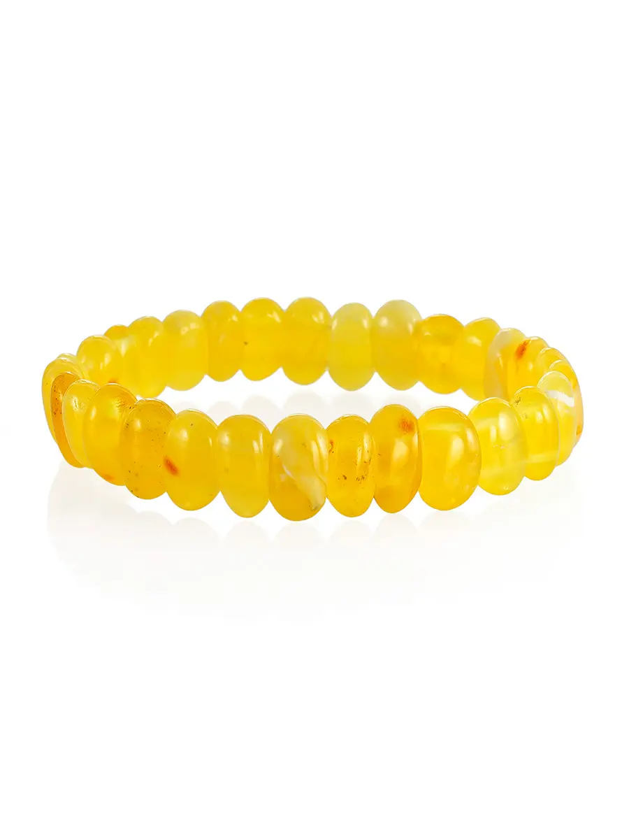 картинка Нежный тонкий браслет из натурального янтаря медового цвета в онлайн магазине