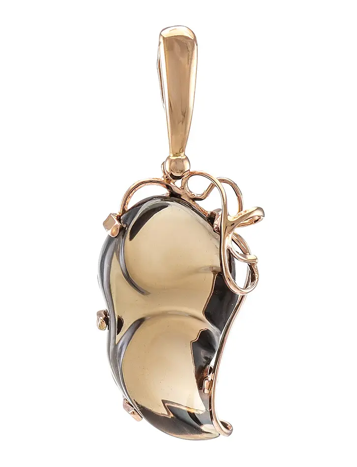картинка Изысканный кулон из золочённого серебра с дымчатым кварцем «Серенада» в онлайн магазине