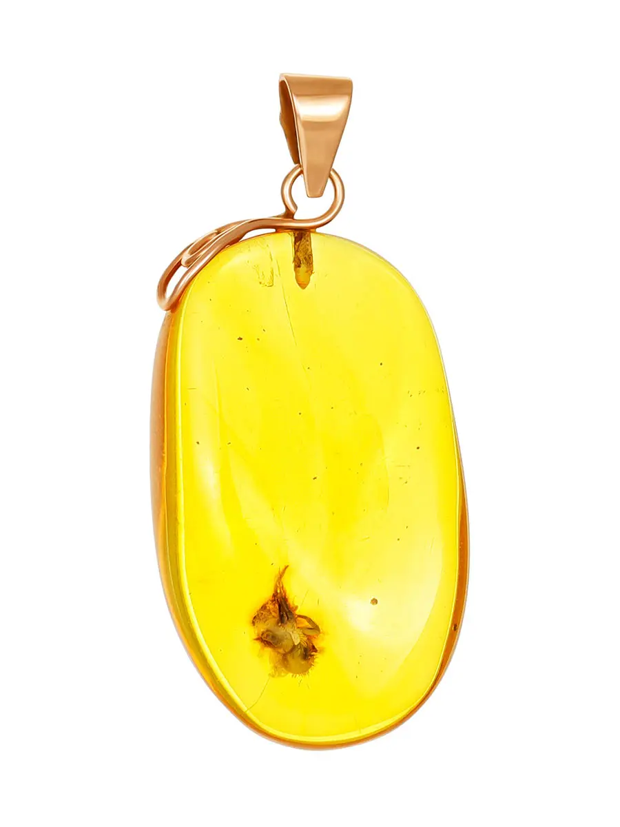 картинка Золотой кулон из натурального янтаря с включением паучка «Клио» в онлайн магазине