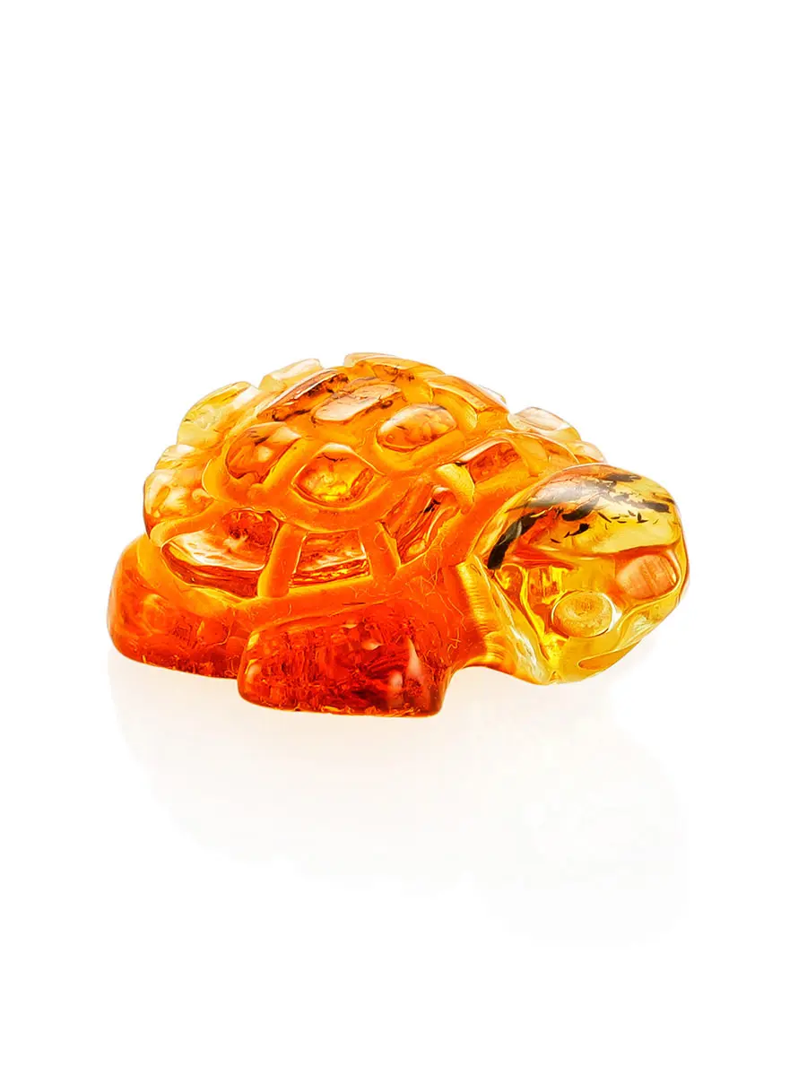 картинка Миниатюрная резная статуэтка из натурального янтаря «Черепаха» в онлайн магазине