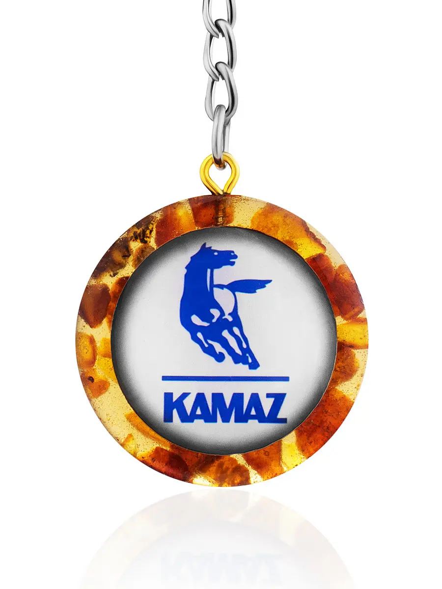 картинка Брелок для ключей с логотипом КамАЗ в янтарной мозаике в онлайн магазине
