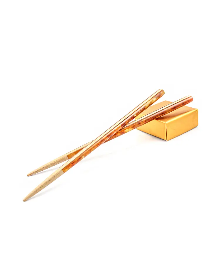картинка Китайские палочки для еды из натурального янтаря и бука в онлайн магазине