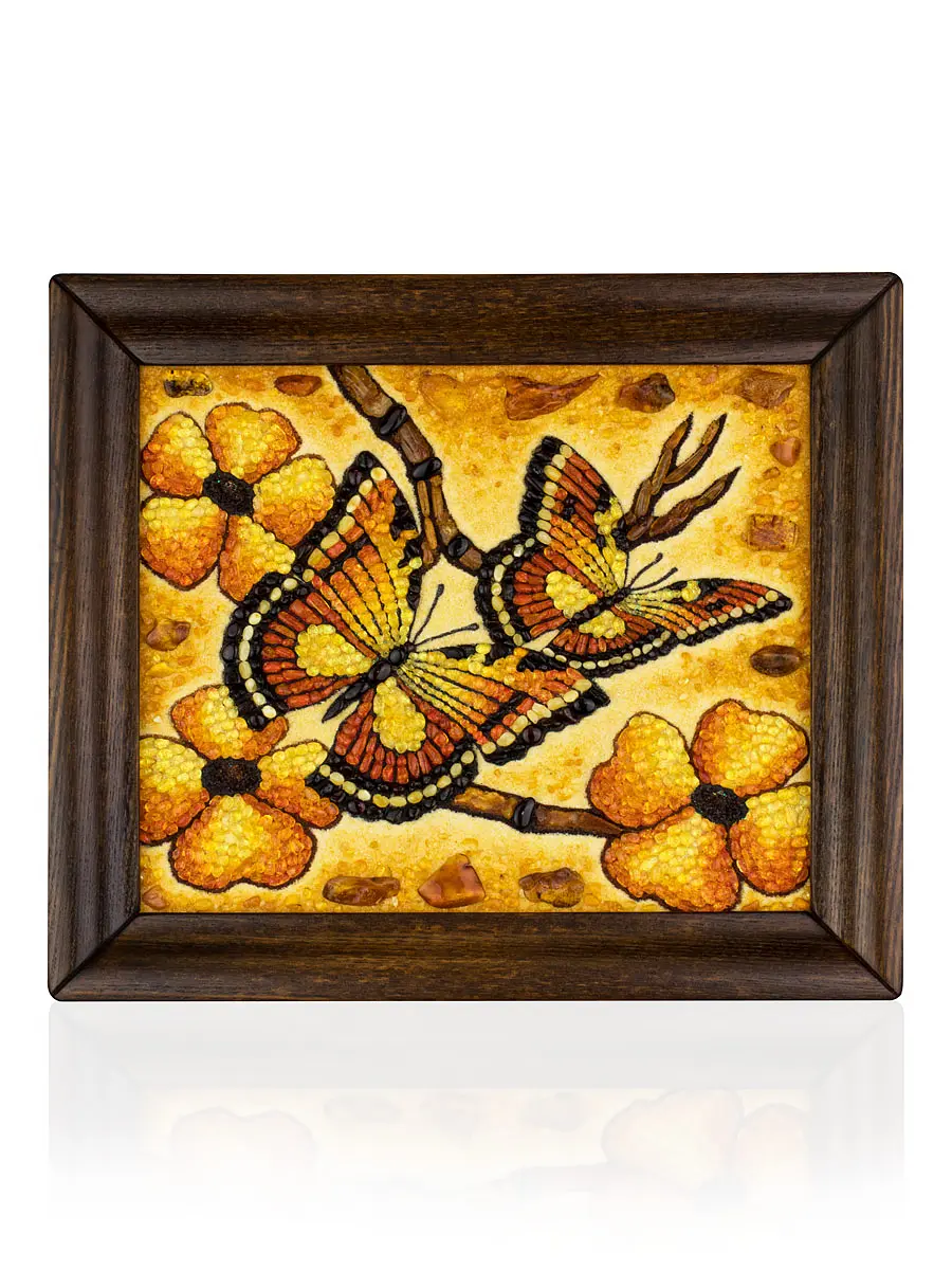 картинка Панно из натурального янтаря «Бабочки» в онлайн магазине