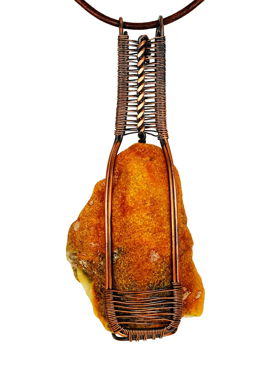 картинка Кулон из натурального цельного нешлифованного янтаря «Помпеи» в онлайн магазине