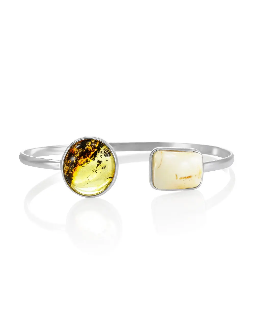 картинка Эксклюзивный браслет из серебра и натурального янтаря «Белла Терра» в онлайн магазине