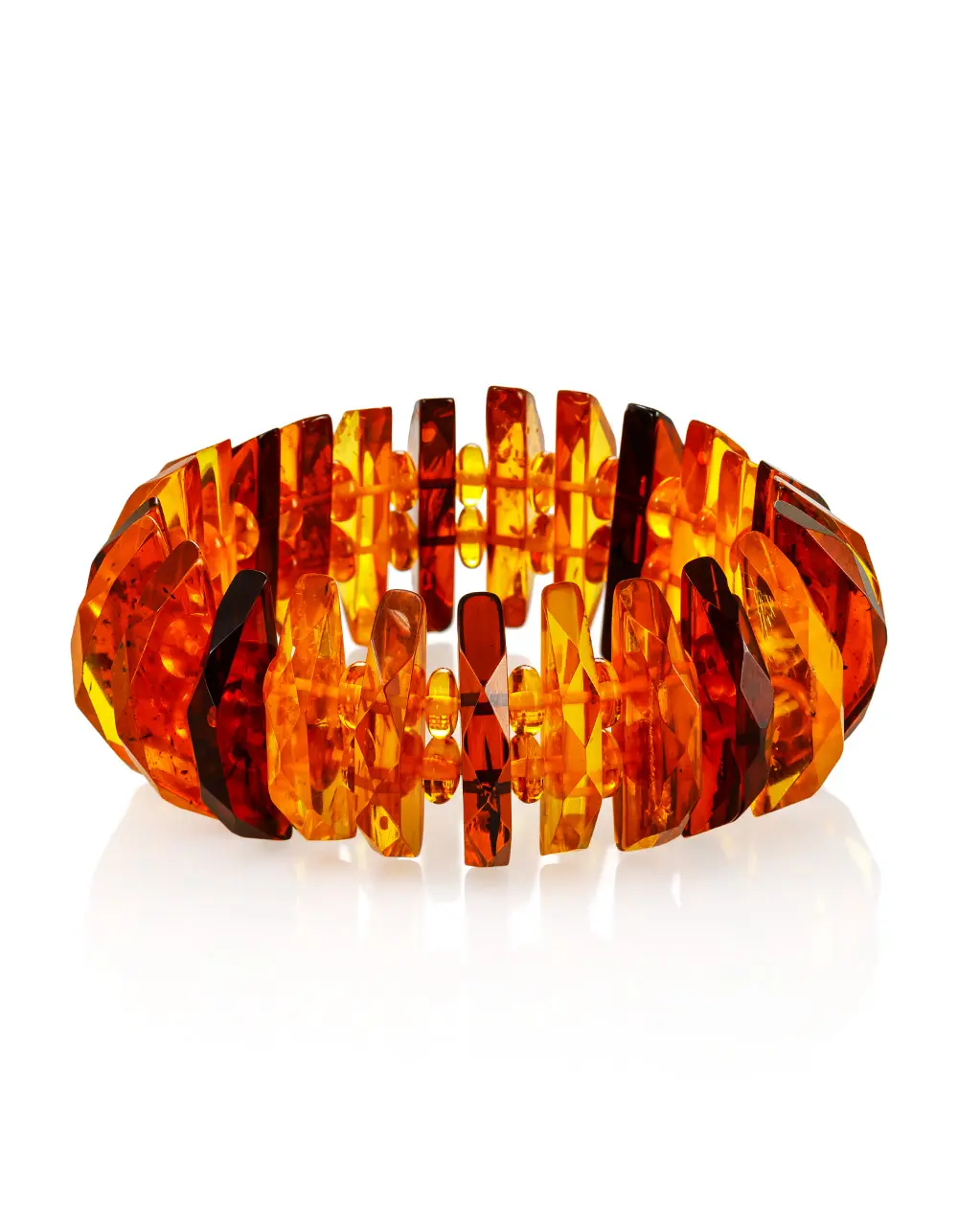 картинка Браслет из янтаря «Мандарин, алмазная грань» в онлайн магазине