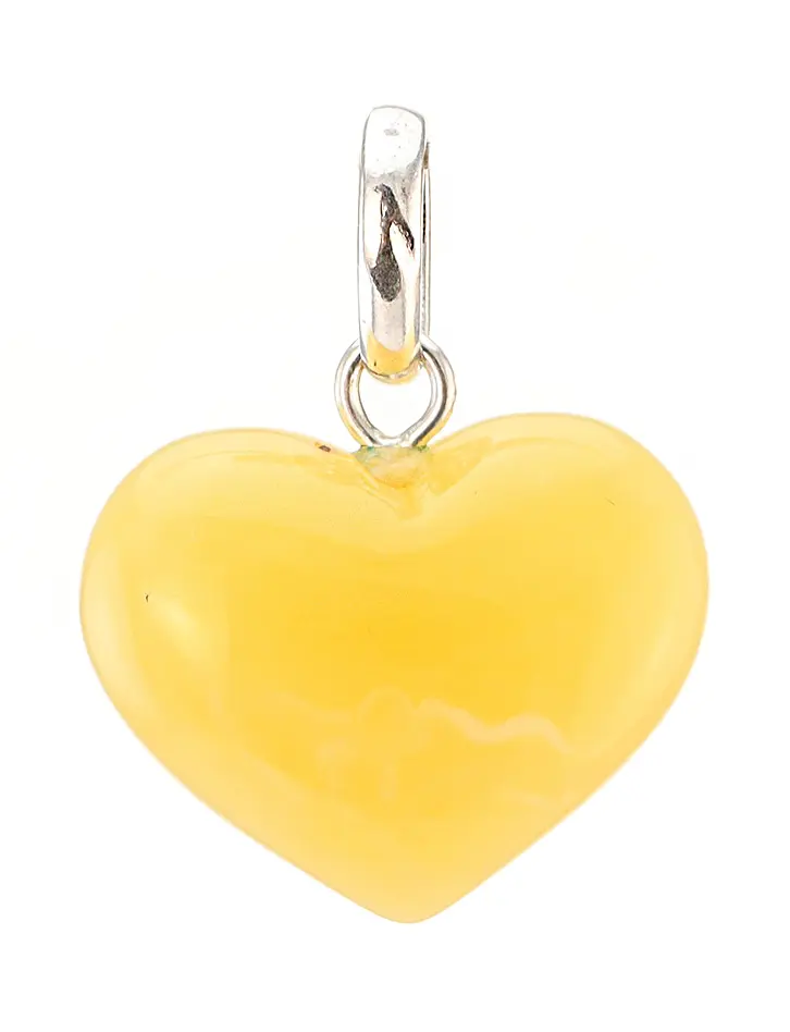 картинка Кулон «Янтарное сердце» медового цвета в онлайн магазине