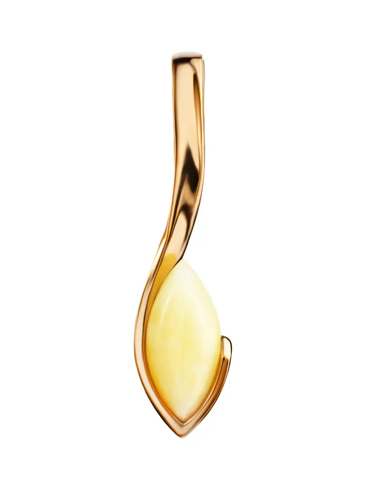 картинка Изящный позолоченный кулон «Адажио» с медовым янтарём в онлайн магазине