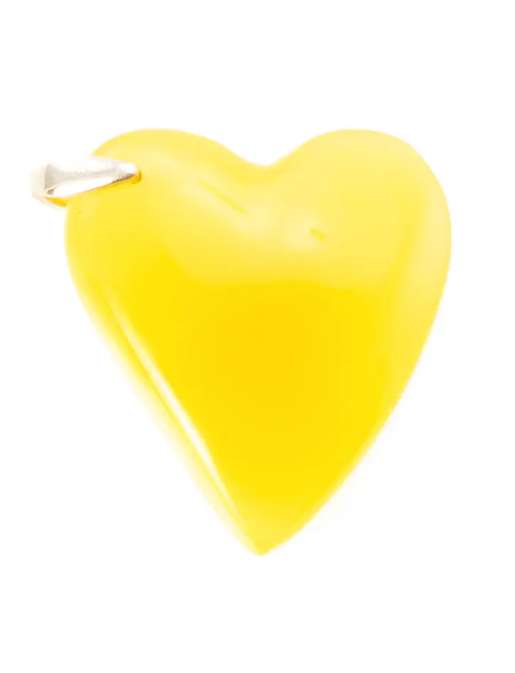 картинка Небольшая аккуратная подвеска «Сердце» из балтийского янтаря медового цвета в онлайн магазине