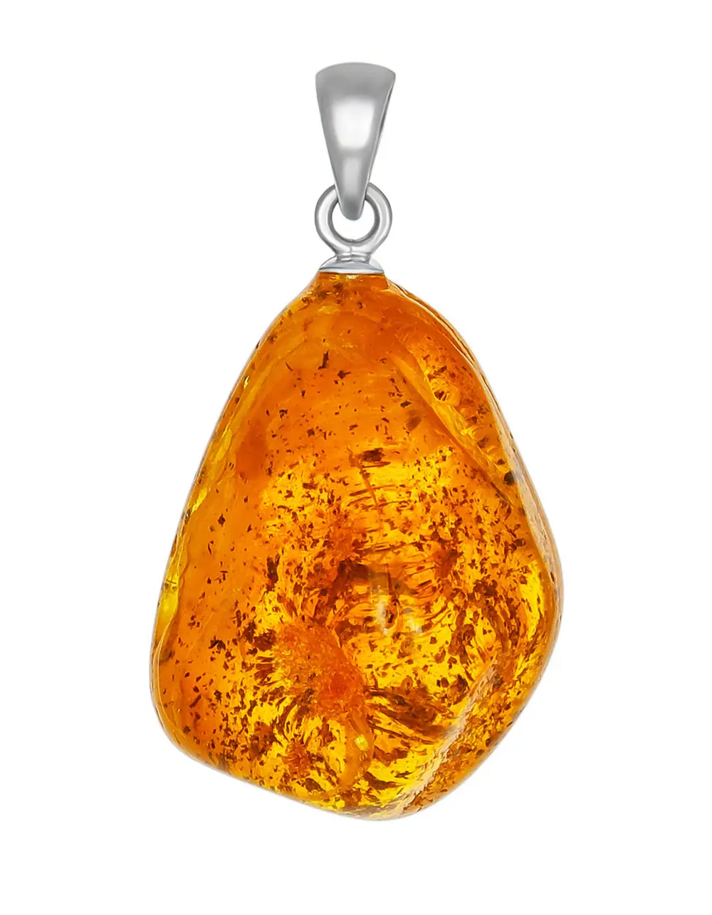 картинка Янтарная подвеска «Чайная текстурная капля» в онлайн магазине