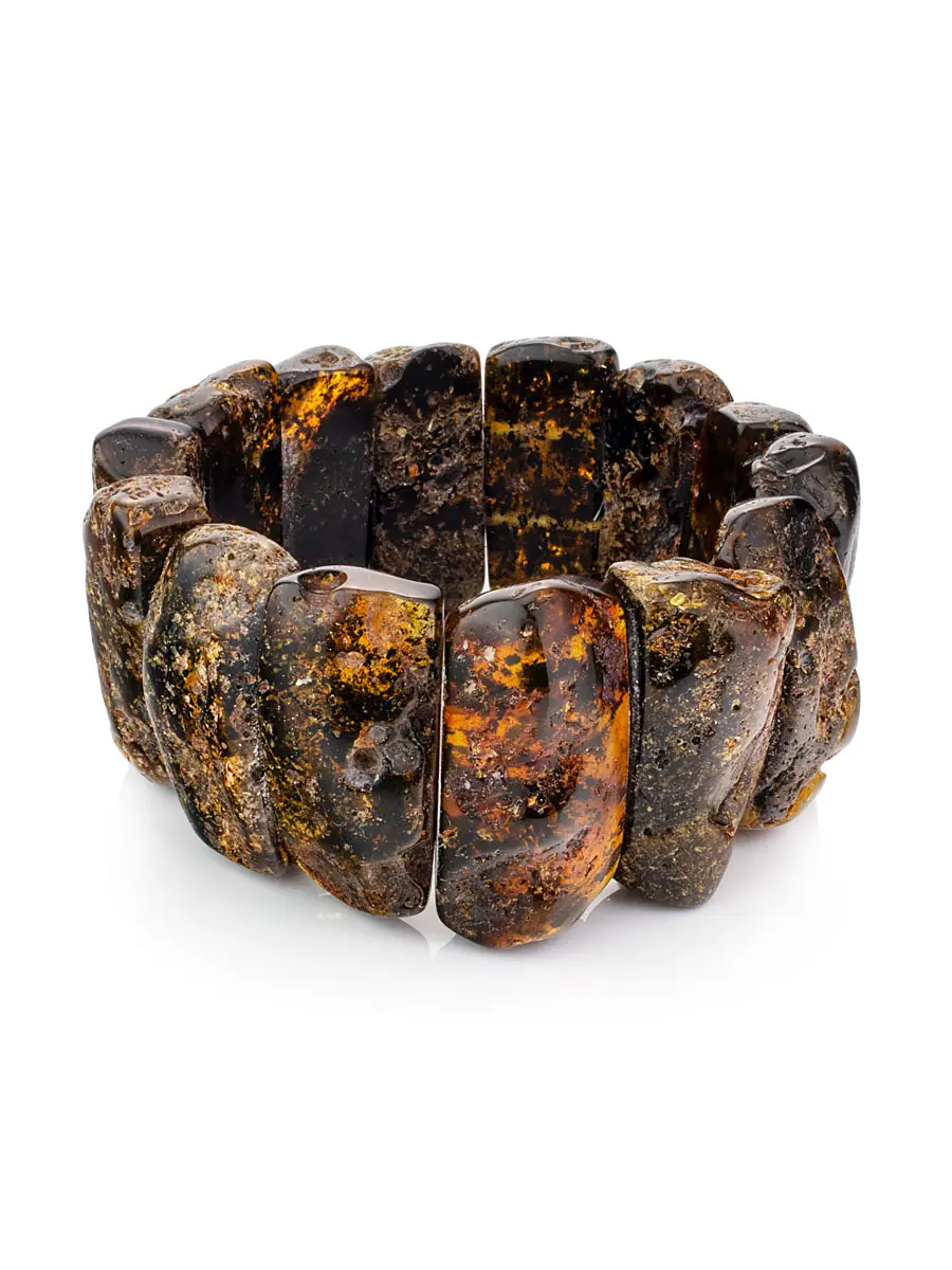 картинка Оригинальный браслет с лечебным эффектом из натурального балтийского янтаря «Помпеи» для женщин и мужчин в онлайн магазине