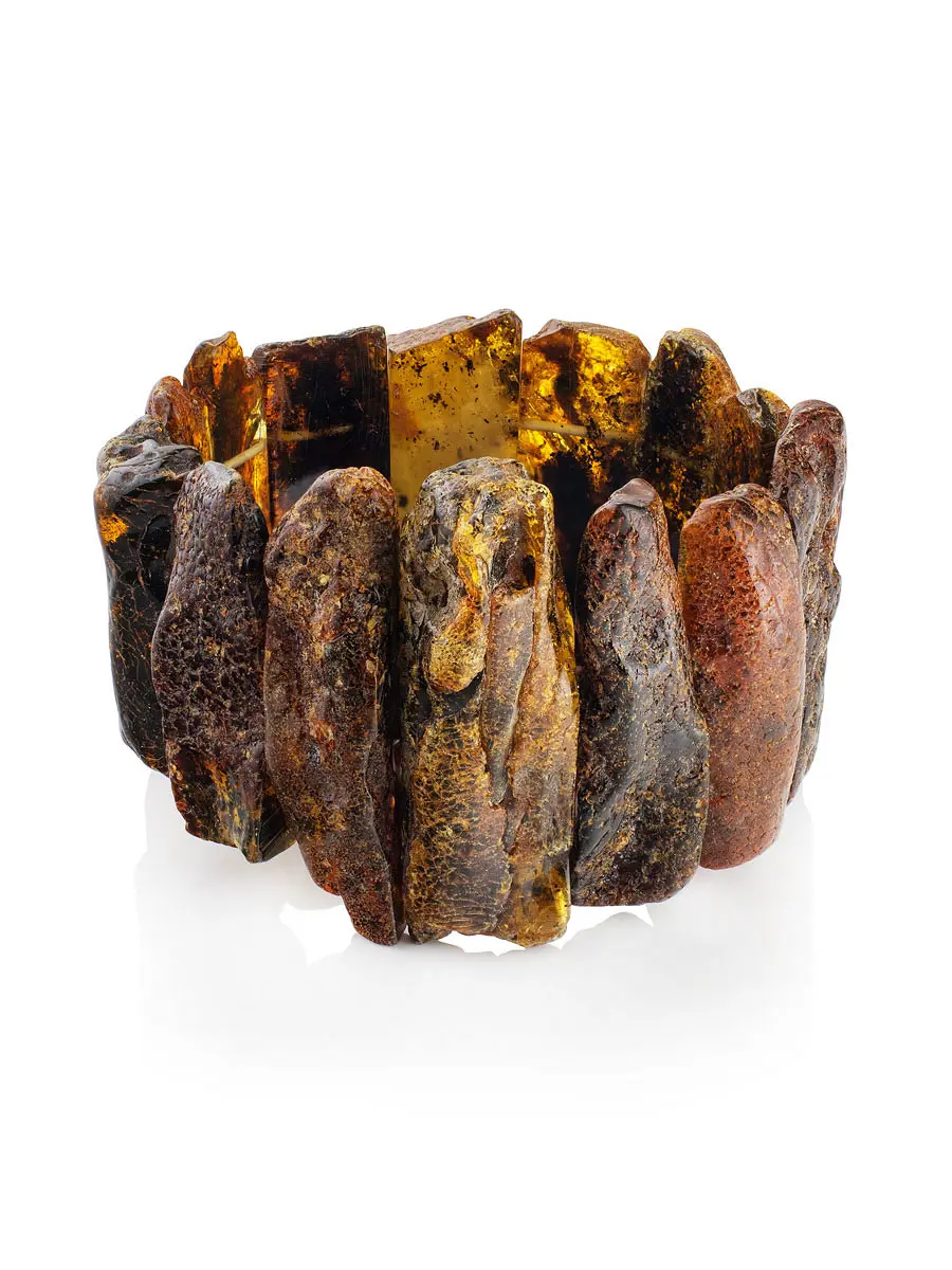 картинка Объёмный браслет «Помпеи» из натурального балтийского янтаря в онлайн магазине