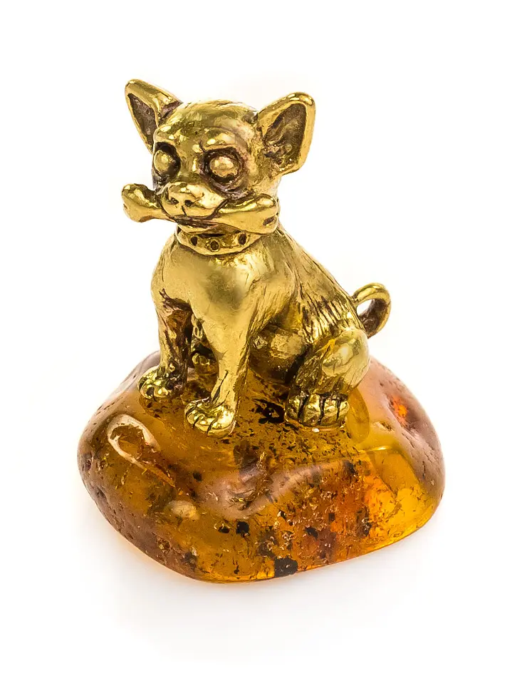 картинка Сувенирная собачка на янтарной подставке «Чихуахуа» в онлайн магазине