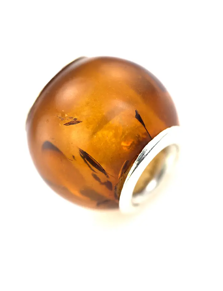картинка Бусина-шарм для европейского браслета «Янтарная крупная» в онлайн магазине