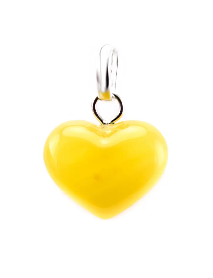 картинка Подвеска-сердце из натурального янтаря медового оттенка в онлайн магазине