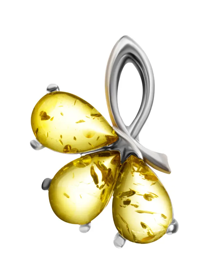 картинка Изящный кулон с натуральным янтарём лимонного цвета «Одуванчик» в онлайн магазине