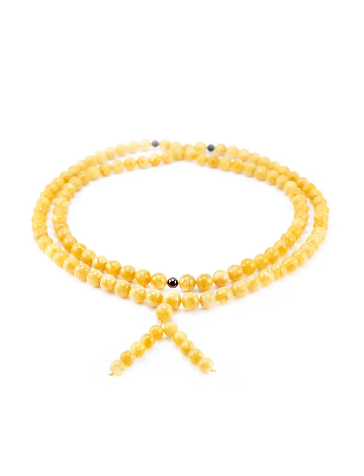 картинка Четки из натурального формованного янтаря медового цвета на 108 бусин в онлайн магазине