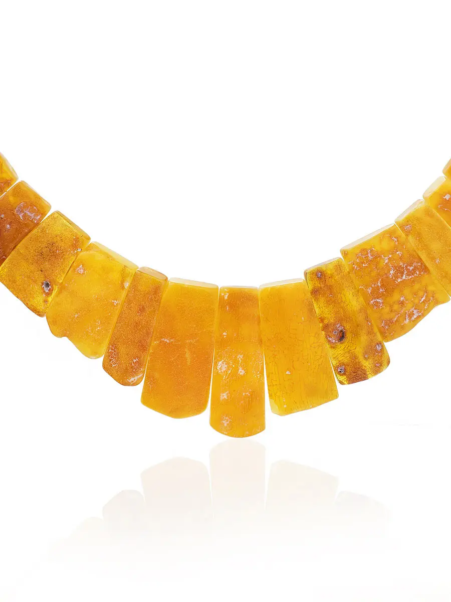 картинка Плоское лечебное колье из натурального медового янтаря «Помпеи» в онлайн магазине