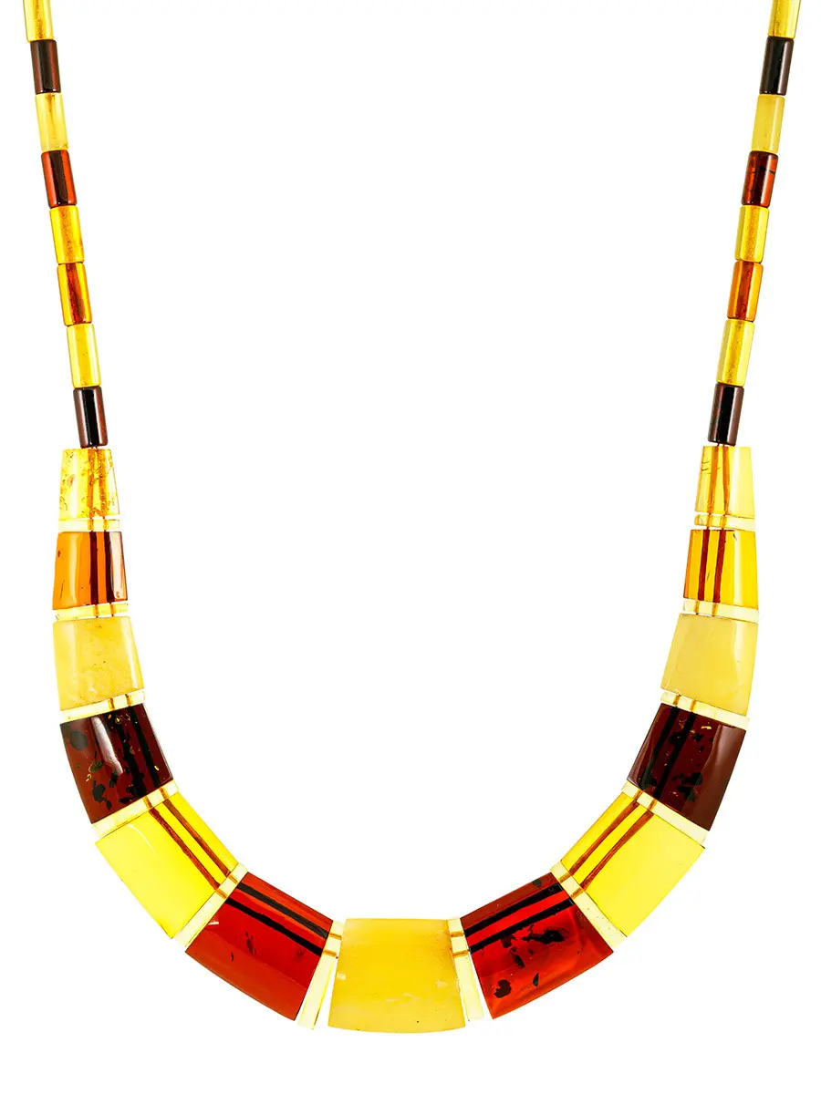 картинка Плоское колье из натурального балтийского янтаря «Египет» в онлайн магазине