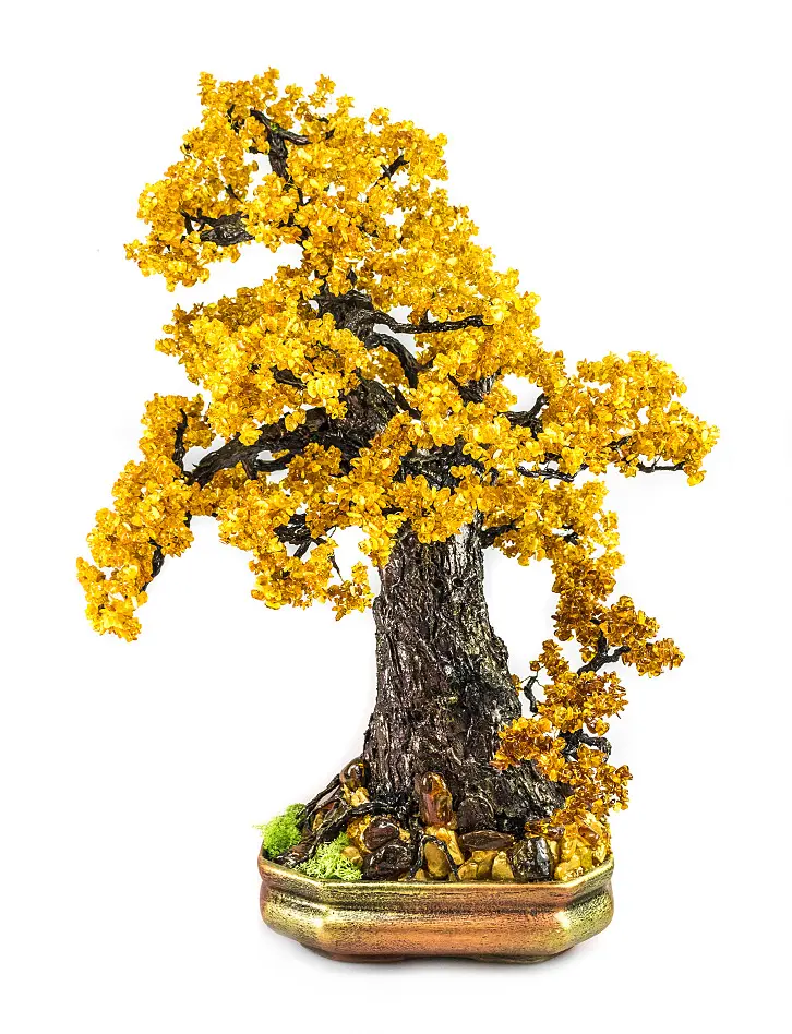 картинка Роскошное объёмное интерьерное дерево из натурального балтийского янтаря  в онлайн магазине