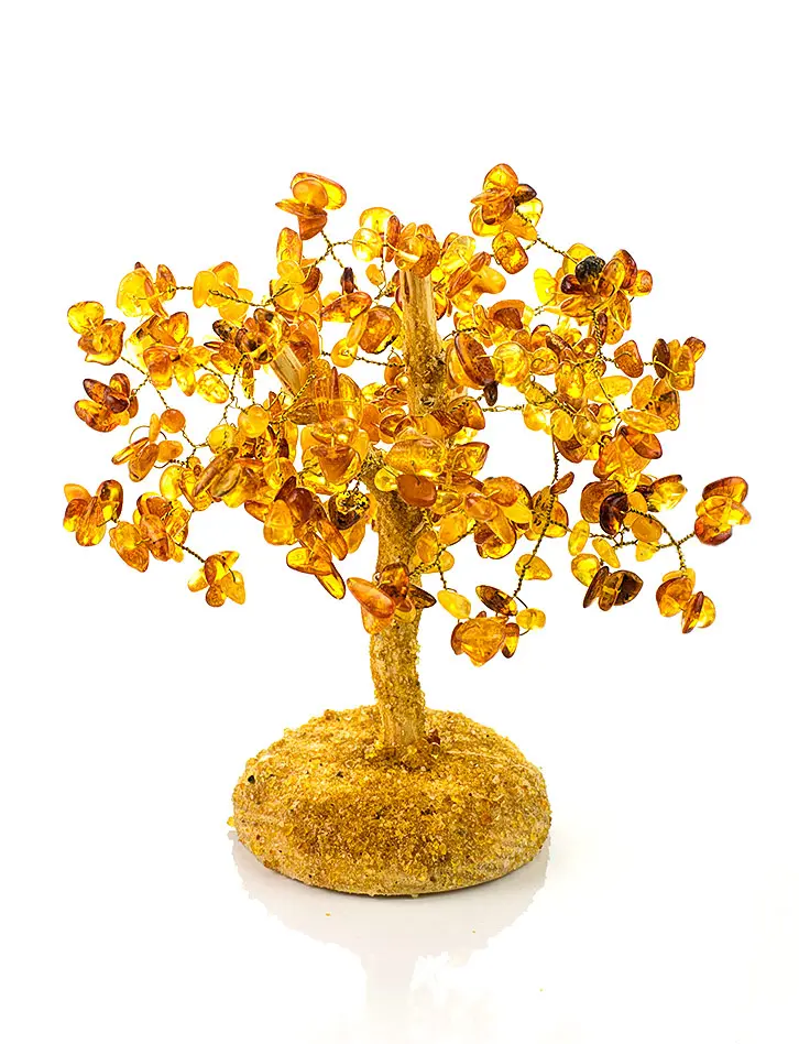 картинка Эффектное декоративное деревце с натуральным балтийским янтарём в онлайн магазине