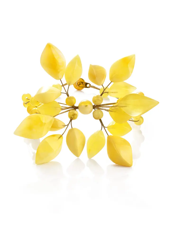 картинка Лёгкий воздушный браслет из натурального цельного янтаря «Первоцвет» в онлайн магазине