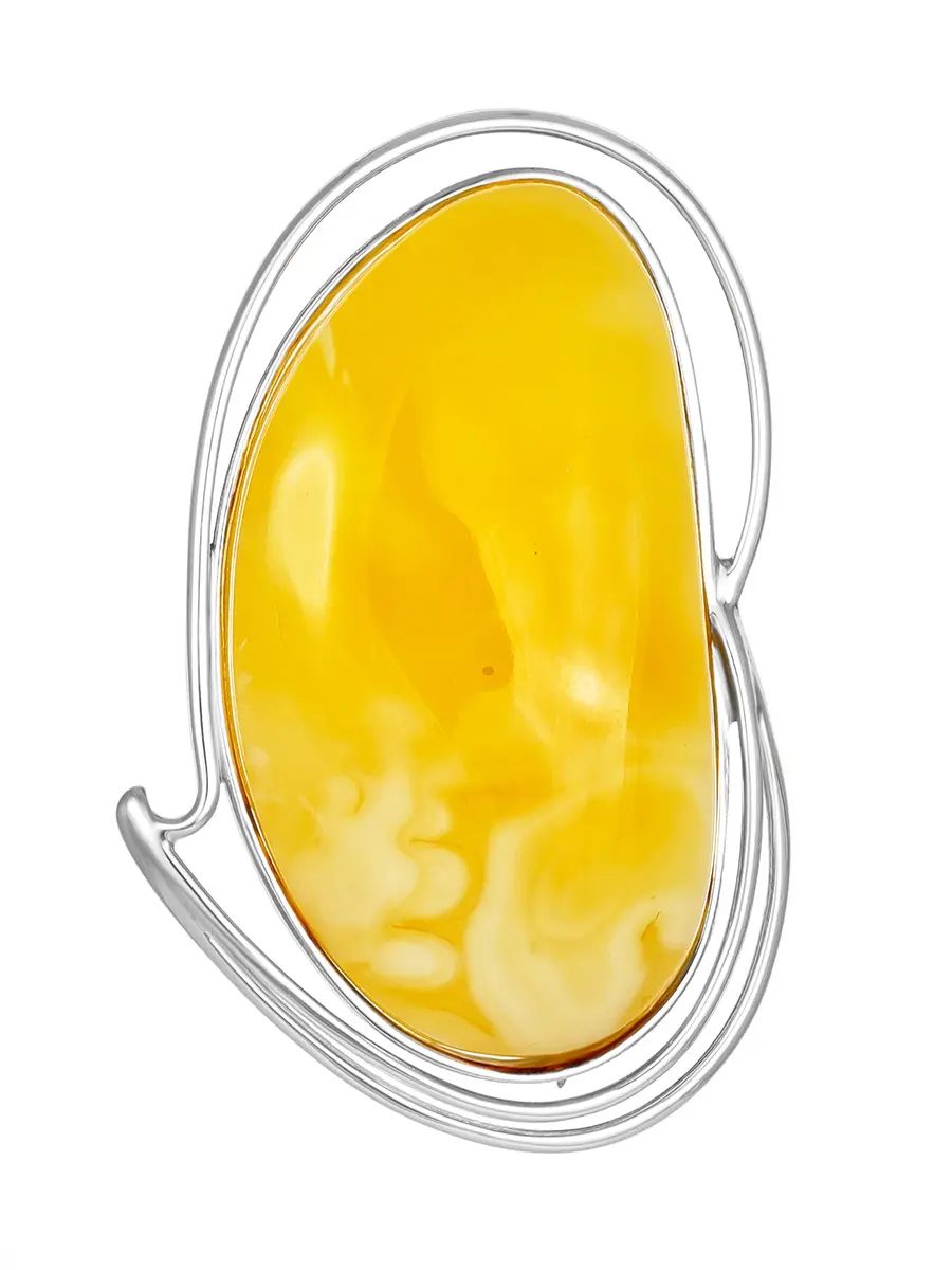 картинка Изысканная брошь из натурального медового янтаря «Риальто» в онлайн магазине