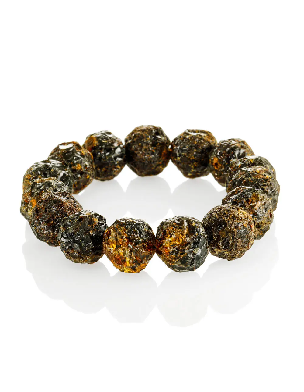 картинка Браслет из натурального текстурного янтаря «Метеорит» в онлайн магазине