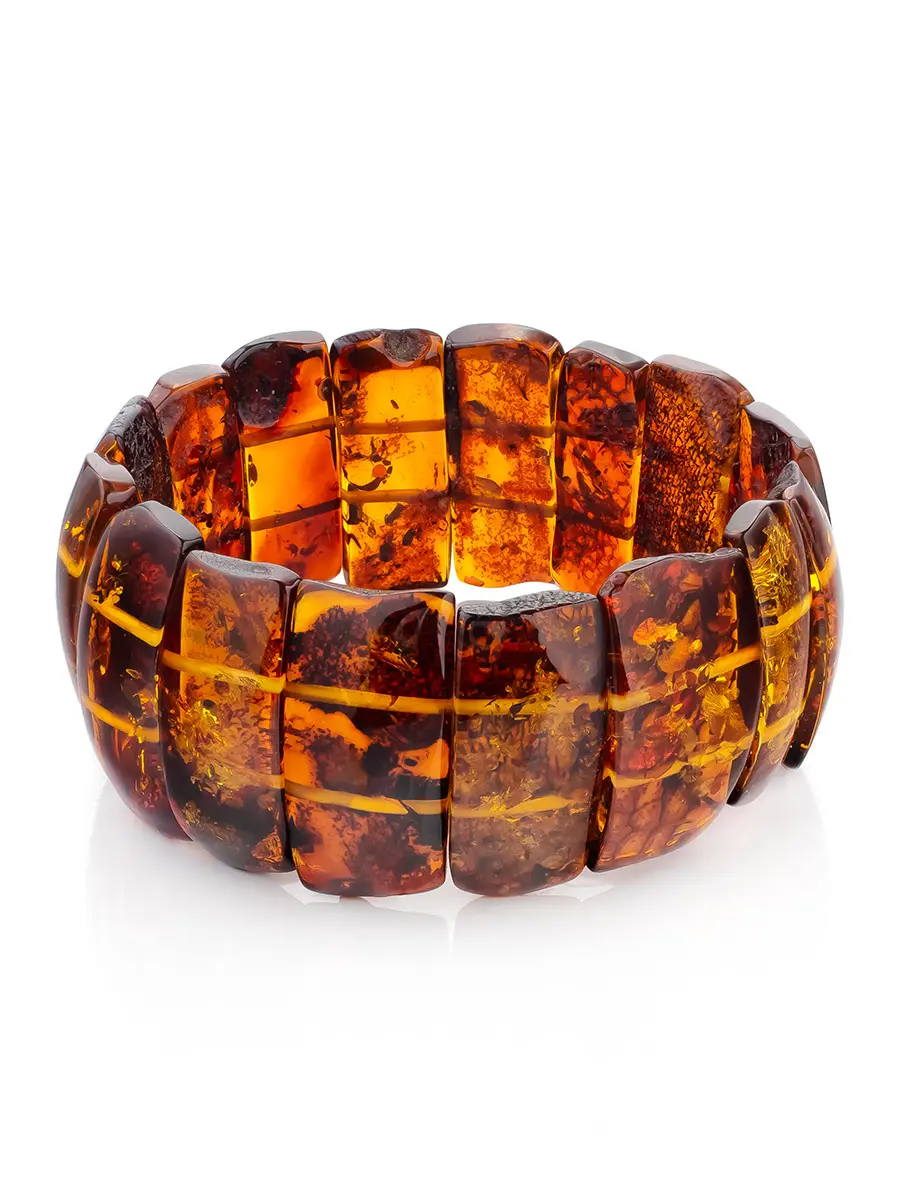 картинка Эффектный браслет из натурального янтаря «Помпеи» в онлайн магазине