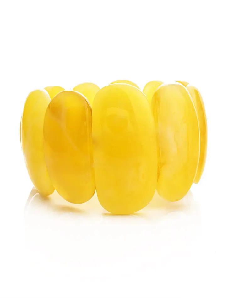 картинка Эффектный браслет из натурального цельного янтаря медового цвета в онлайн магазине