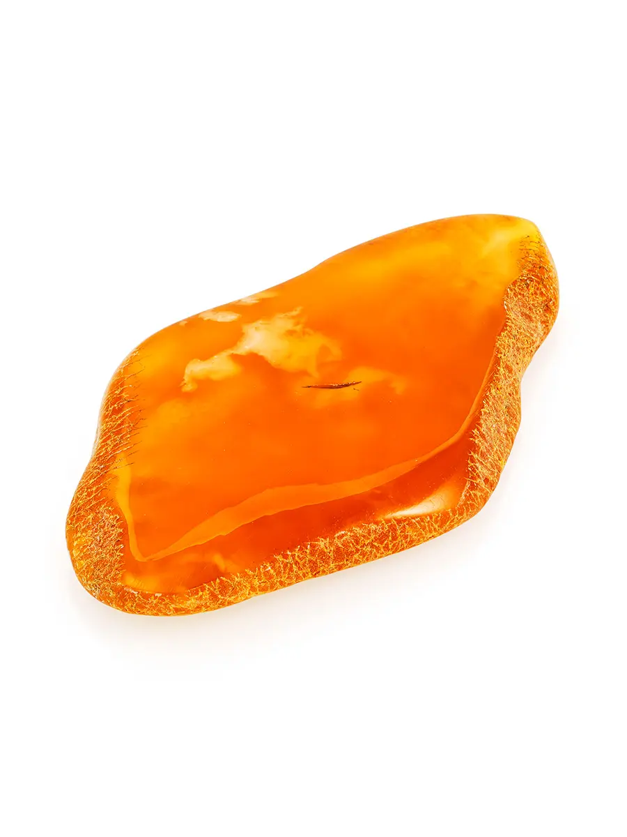 картинка Плоский кусочек натурального балтийского янтаря насыщенного медового цвета в онлайн магазине