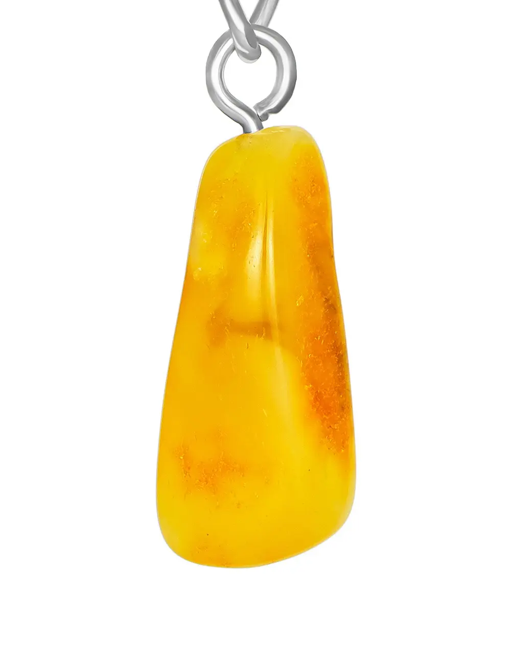 картинка Брелок с натуральным янтарём белого цвета в онлайн магазине