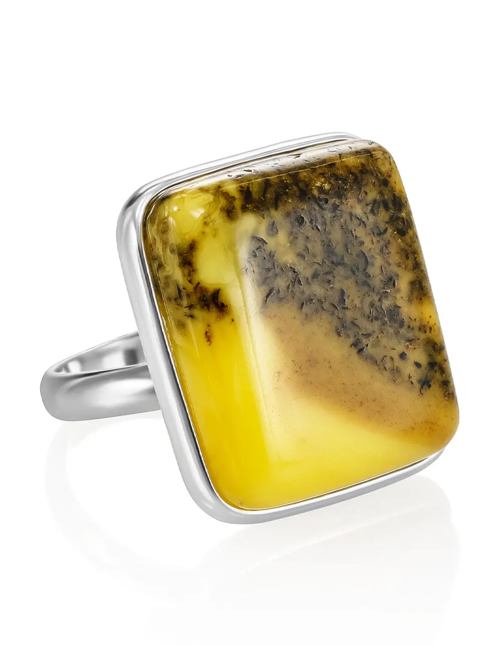 картинка Кольцо ручной работы из натурального янтаря «Белла Терра» в онлайн магазине