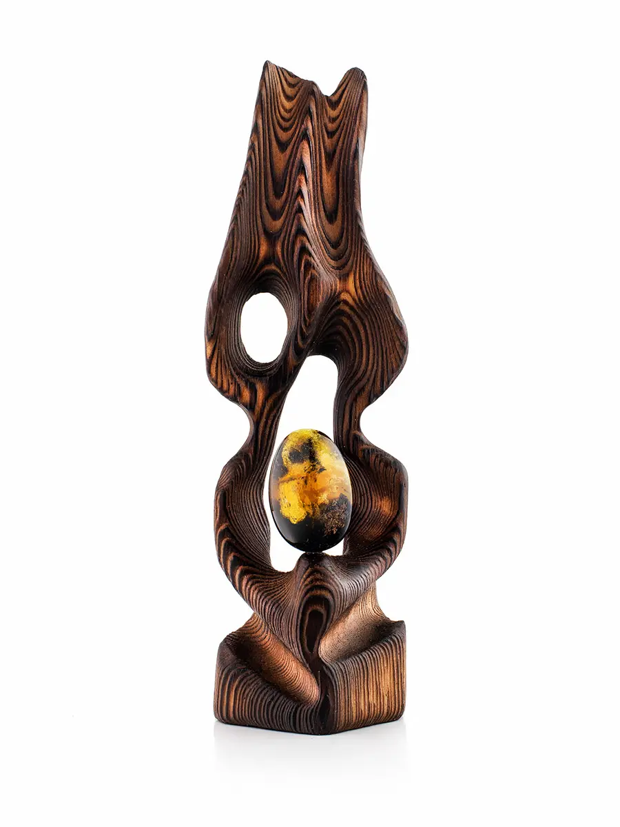 картинка Сувенир ручной работы из натурального янтаря и дерева в онлайн магазине