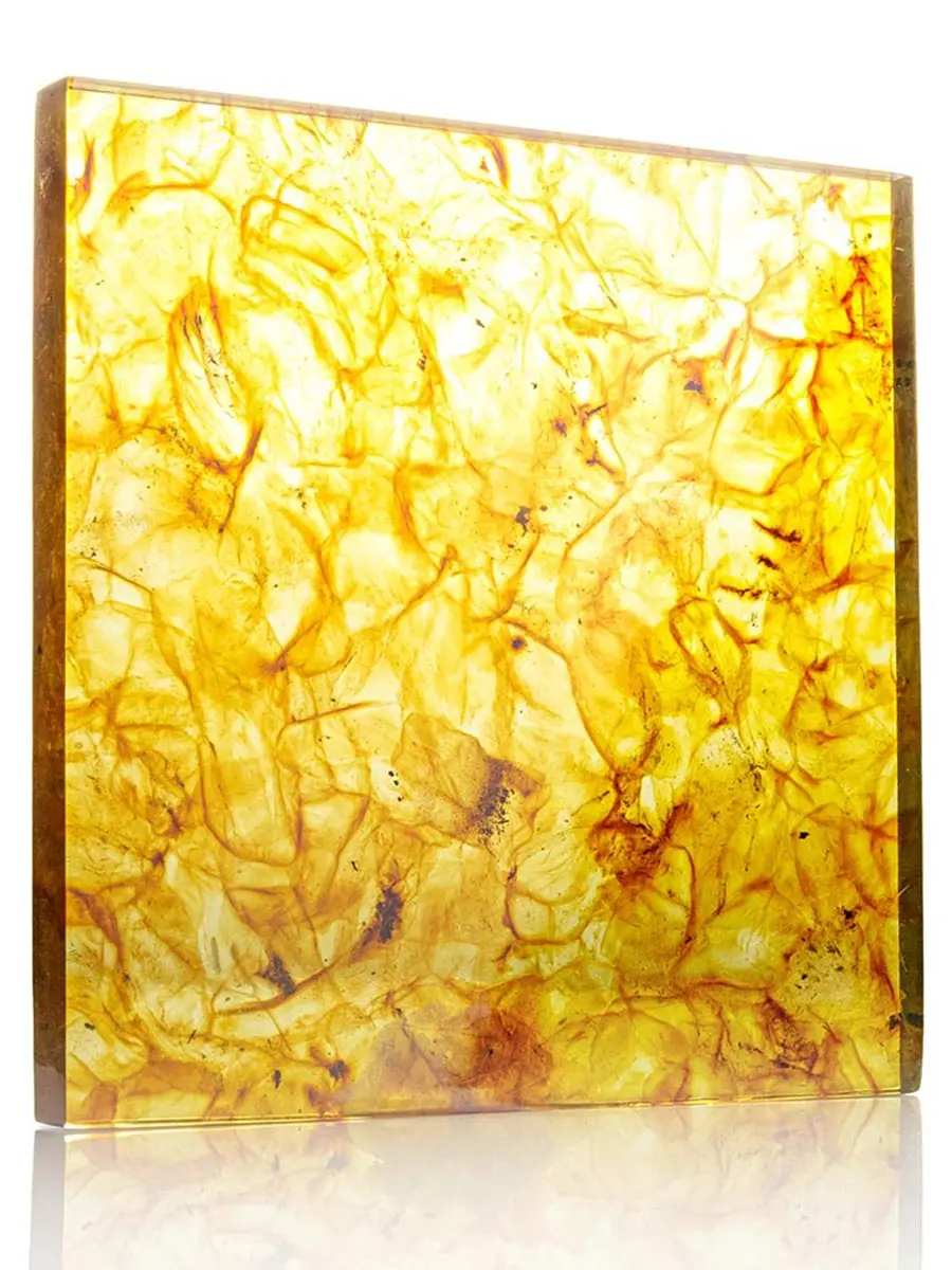 картинка Плитка для декора интерьера, саун и бань из натурального янтаря 15 х 15 см в онлайн магазине