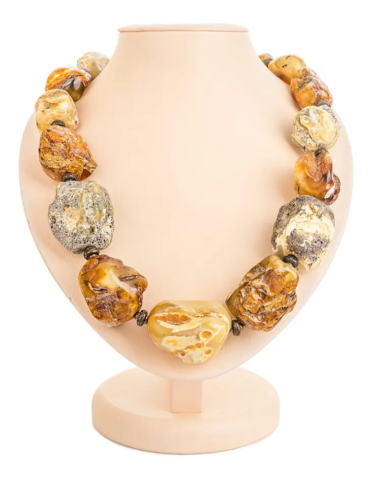 картинка Этническое ожерелье из натурального текстурированного балтийского янтаря «Индонезия» в онлайн магазине