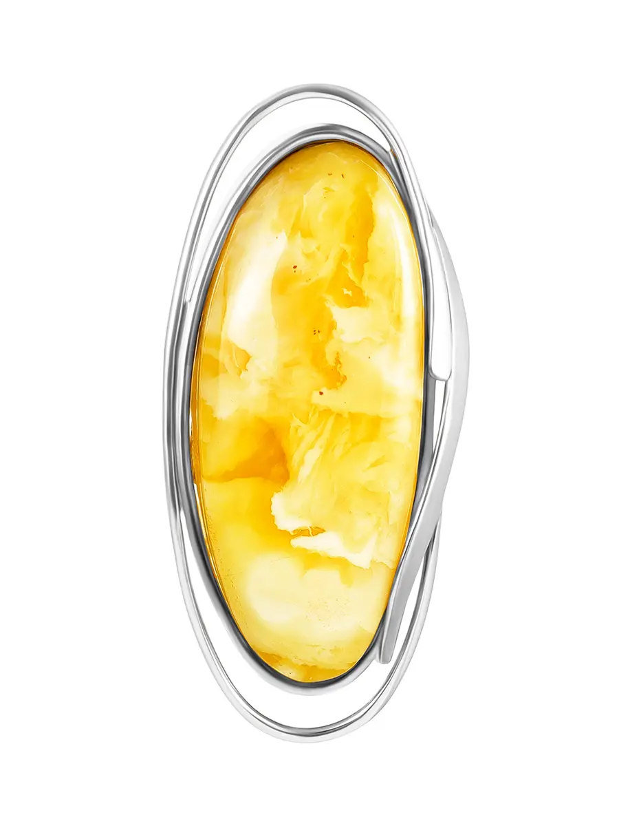 картинка Лаконичная брошь из натурального медового янтаря «Маньяна» в онлайн магазине