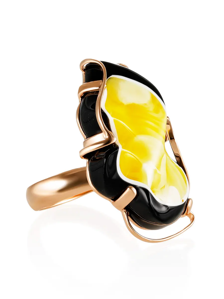 картинка Яркое кольцо «Пантера» в позолоченном серебре в онлайн магазине