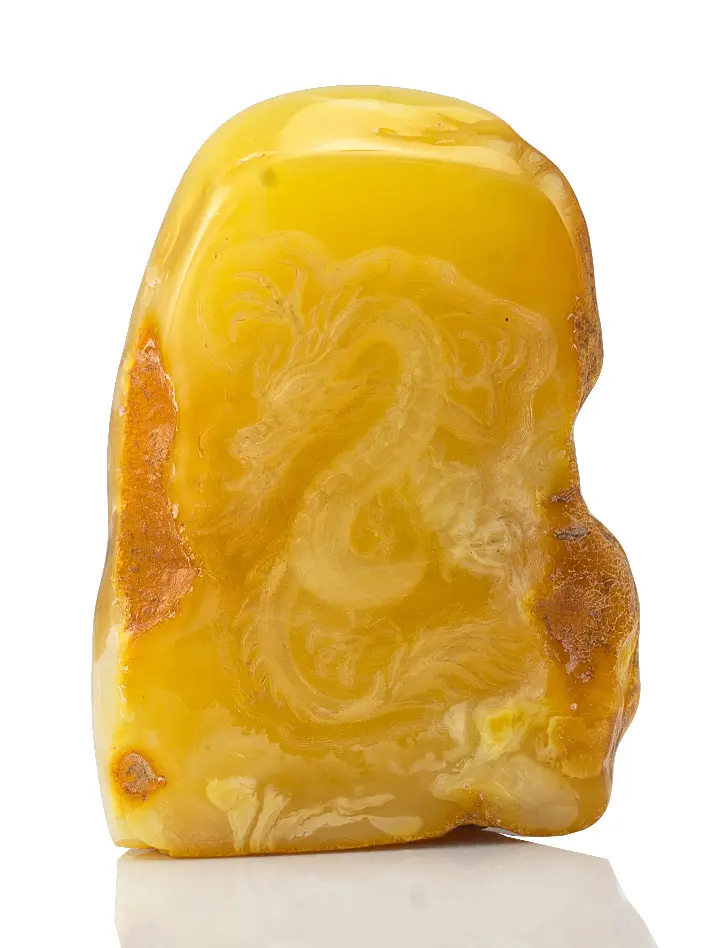 картинка Сувенирная резьба на натуральном медовом янтаре «Дракон» в онлайн магазине