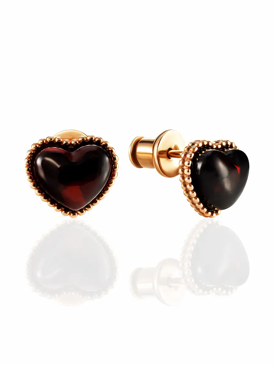 картинка Очаровательные серьги с янтарём в изящной оправе «Палестрина» в онлайн магазине