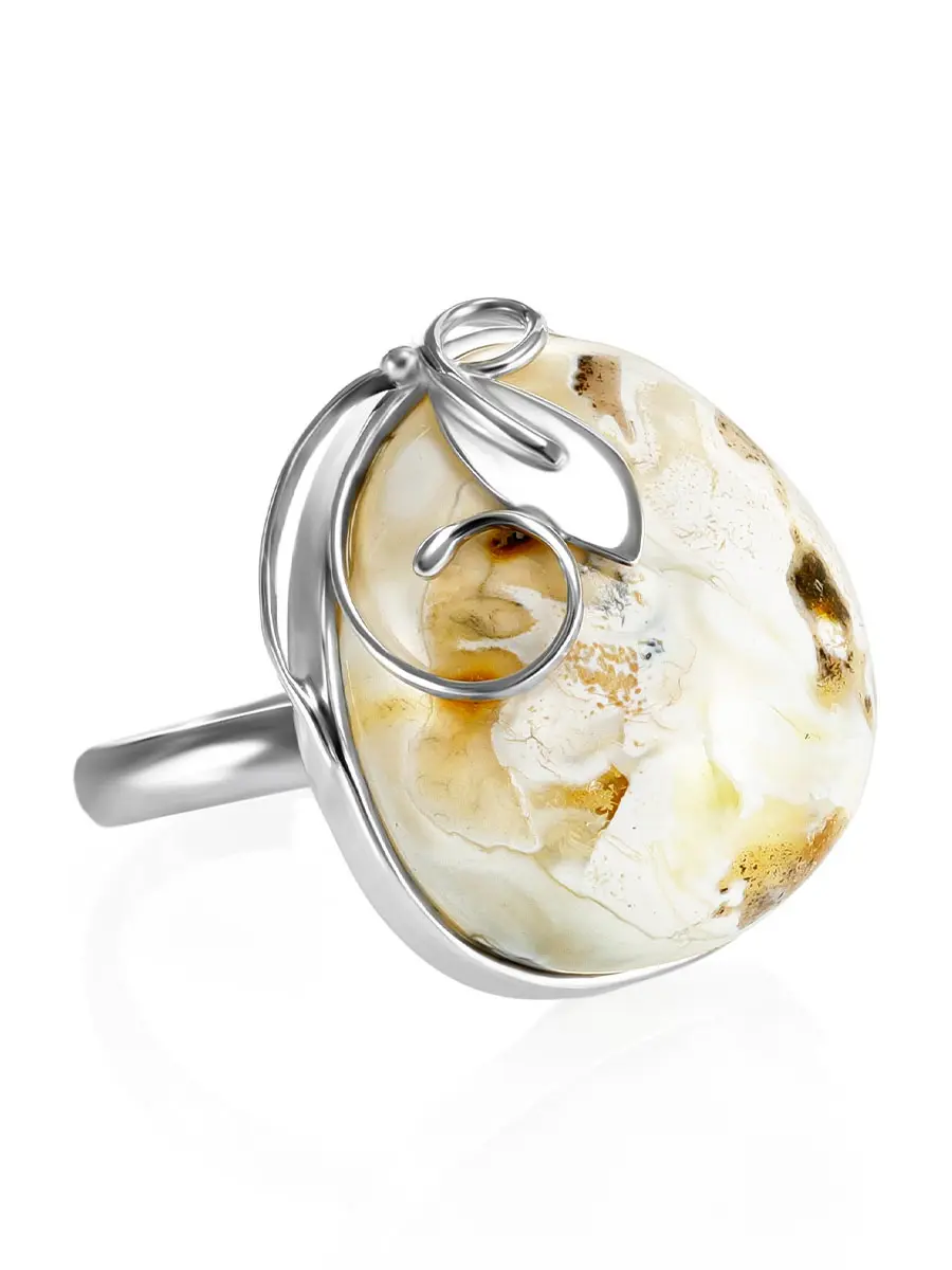 картинка Кольцо из серебра и натурального балтийского пейзажного янтаря «Риальто» в онлайн магазине