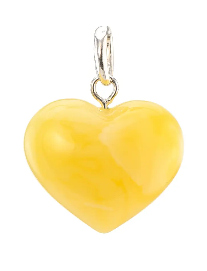 картинка Подвеска-сердце из натурального светло-медового балтийского янтаря в онлайн магазине