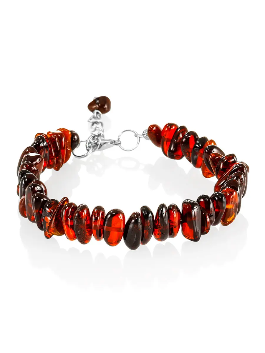 картинка Браслет из натурального балтийского янтаря вишнёвого цвета в онлайн магазине