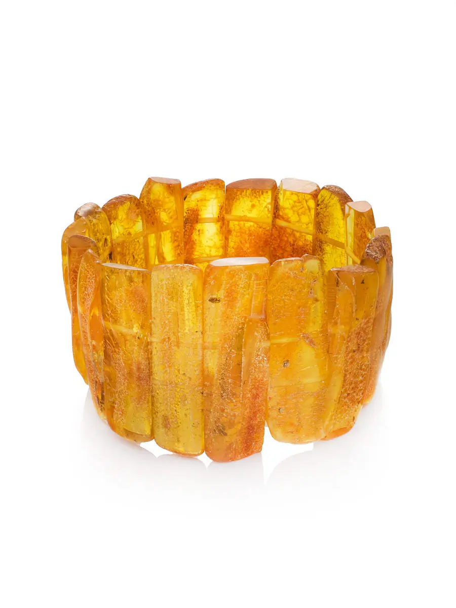 картинка Браслет из натурального балтийского янтаря золотистого оттенка «Помпеи» в онлайн магазине