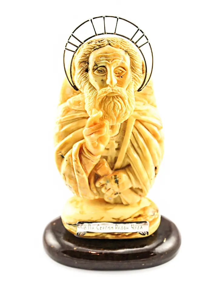 картинка Сувенир из натурального янтаря «Святой Сергий Радонежский» в онлайн магазине