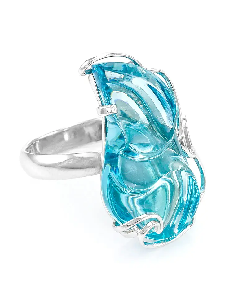 картинка Нарядное кольцо из серебра с топазом скай «Серенада» в онлайн магазине